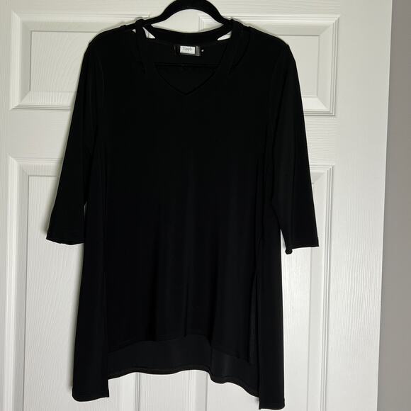 Sympli Tops - Sympli Tunic Top Women's Size 8 Black Curved Hem